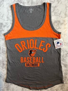 Baltimore Orioles Baseball Women's Gray & Orange Tank Top